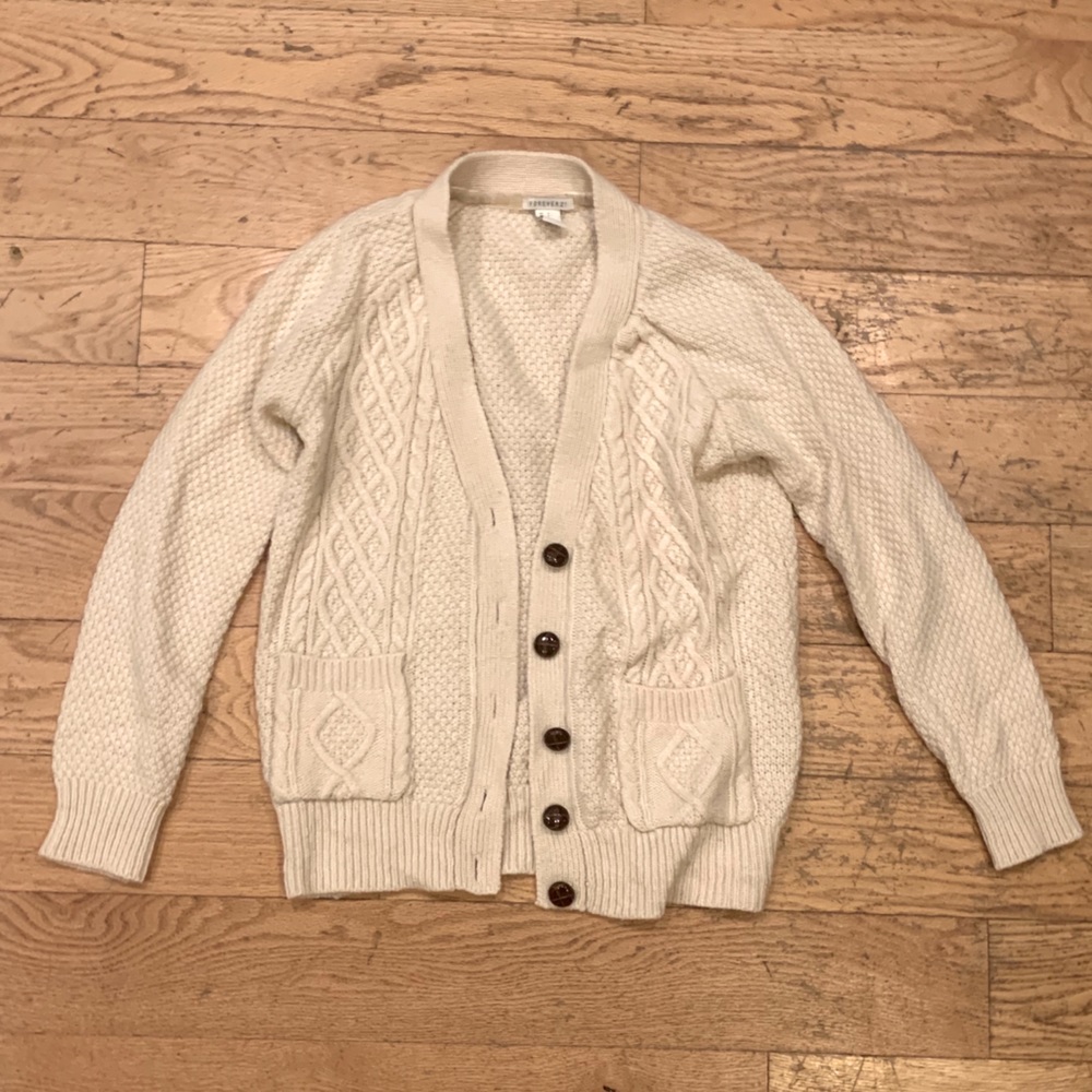 Cable Knit Button Up Sweater